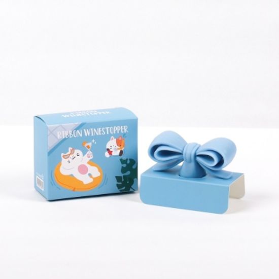Ribbon Wine Stopper - Sky Blue