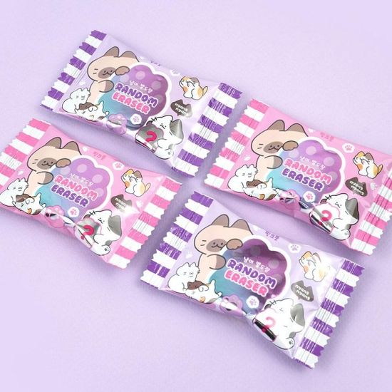 핑크풋 냥이발도장랜덤지우개ver11