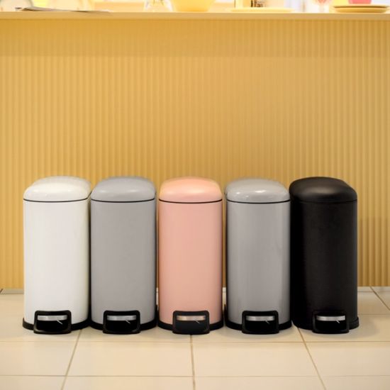 밀리_무소음 페달 휴지통 슬림형 10L