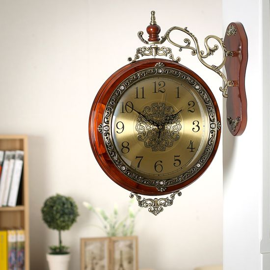 [월데코]원목 양면 벽시계