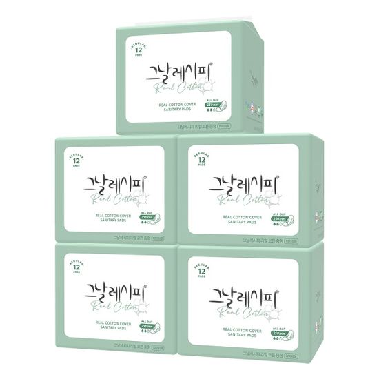 [디레시피] 그날레시피 생리대 중형 12개입 x 5팩
