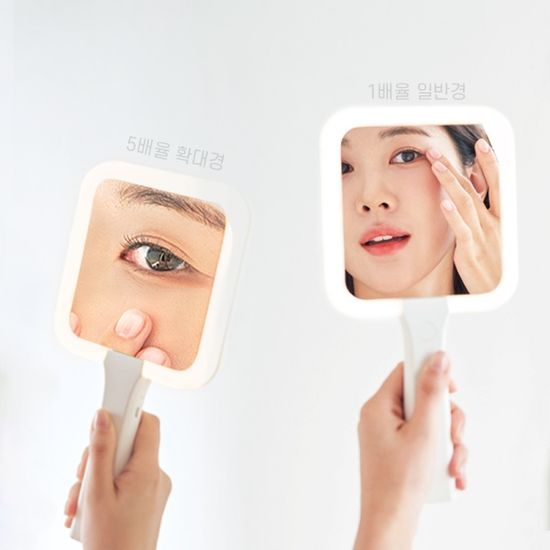 Luming 무선 LED 조명 양면 손거울 2type