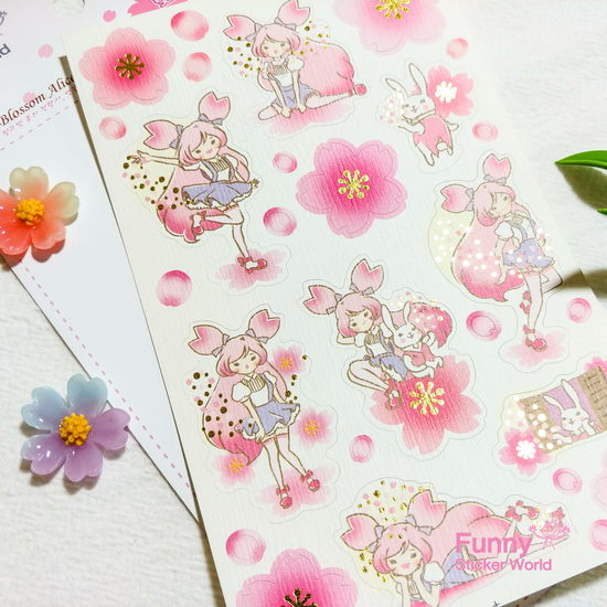 퍼니스티커 AB-505 벚꽃앨리스 금박 스티커