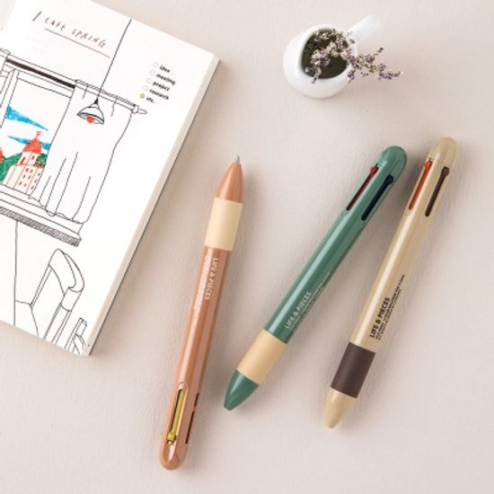 LIFE & PIECES 4색 볼펜 0.5mm (3종)
