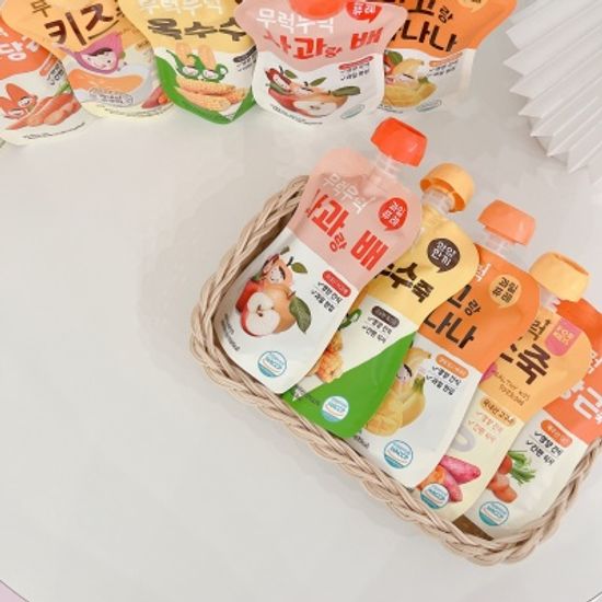 무럭무럭 키즈죽, 과일퓨레 모두모아 16팩 (각 2팩)