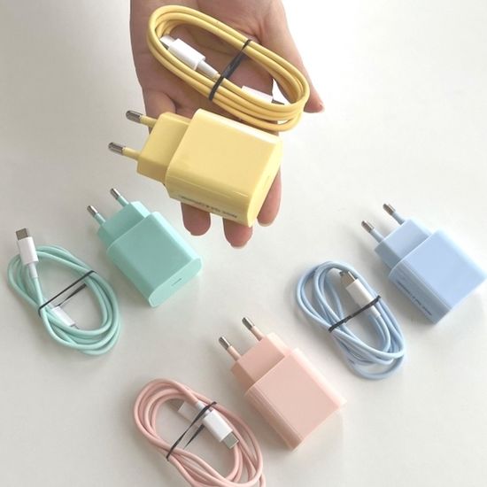 컬러 25W 고속충전기 세트 (어댑터+C타입케이블)