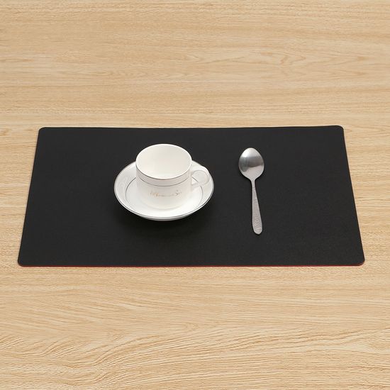 [쿠킹홈]모던 양면 가죽 테이블매트(블랙+레드)