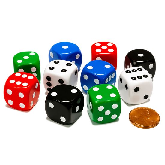 6면체 컬러 옐로우 주사위 14mm B1832-O