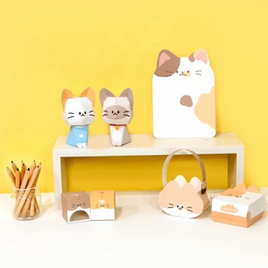 핑크풋 냥냥이페이퍼토이