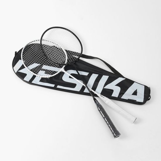 파워히트 배드민턴 라켓 2p세트(블랙+화이트) 셔틀콕