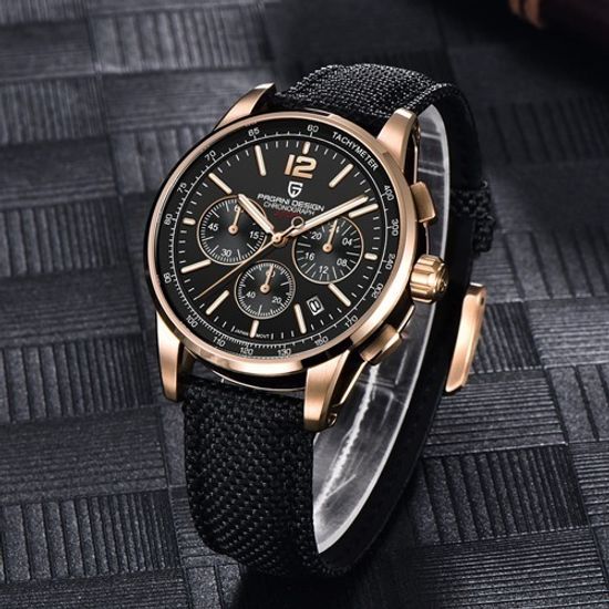 세이코무브 고급 크로노 소가죽 남자 손목시계