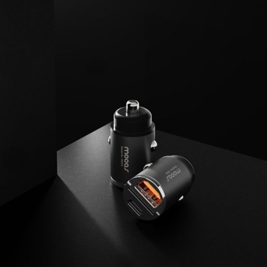 초미니 듀얼 시거잭 차량용 고속 충전기 USB-C/A
