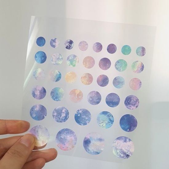 우주 원형 리무버블스티커-3컬러