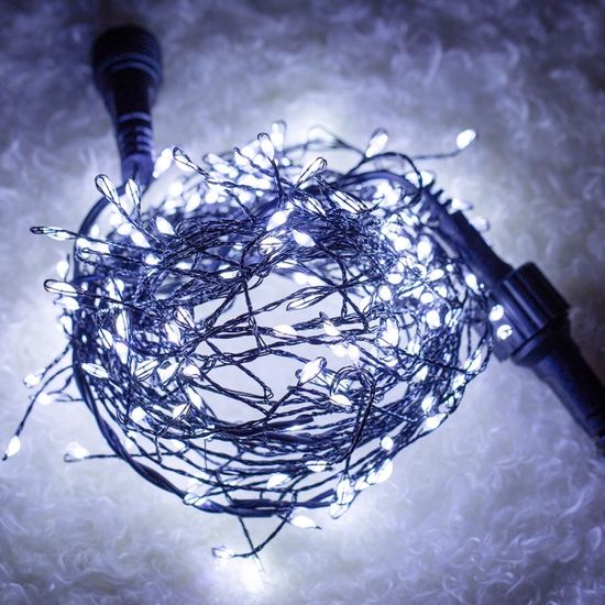 LED 지네 전구 200구 세트 (화이트 6m - 콘센트형)