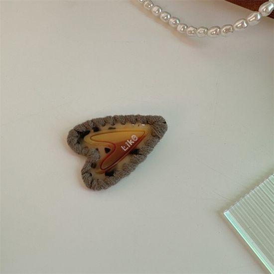 하트 헤어 머리핀 털실 옆머리 헤어핀 집게삔 똑딱핀