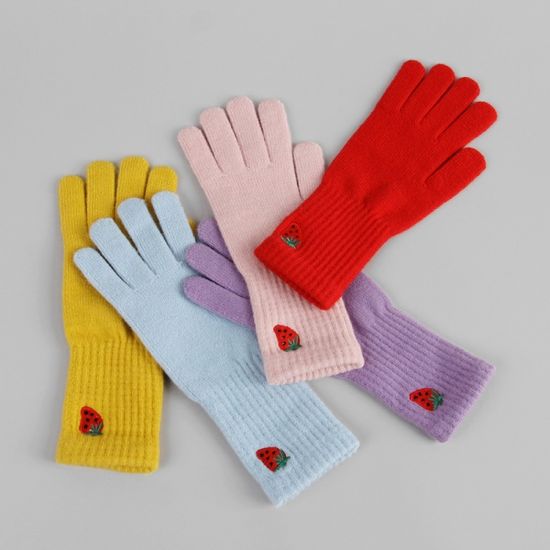 [베네]딸기가 좋아 핑거홀 장갑