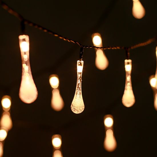 [도토로]태양광 LED 20구 물방울 가랜드 전구(3m) (웜