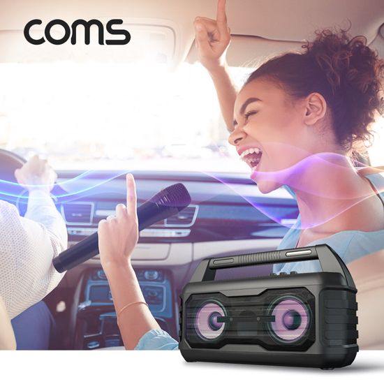 컴스 KY204 무선 마이크 앰프 스피커 노래방