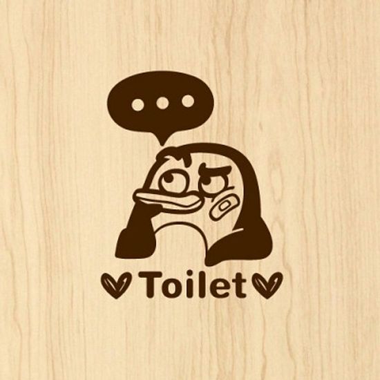 펭키 toilet_shower [포인트스티커/화장실스티커/욕실스티커]