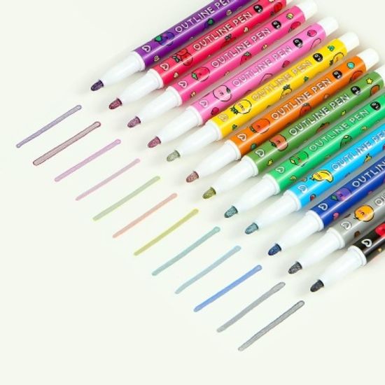 핑크풋 당근친구들테두리펜(12본)