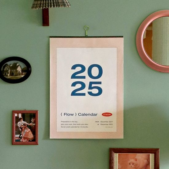 아이코닉  2025 플로우 월 캘린더 A2
