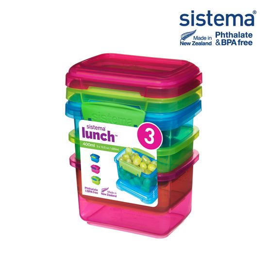[시스테마] 트렌드 런치박스 직사각 도시락통 3P세트 