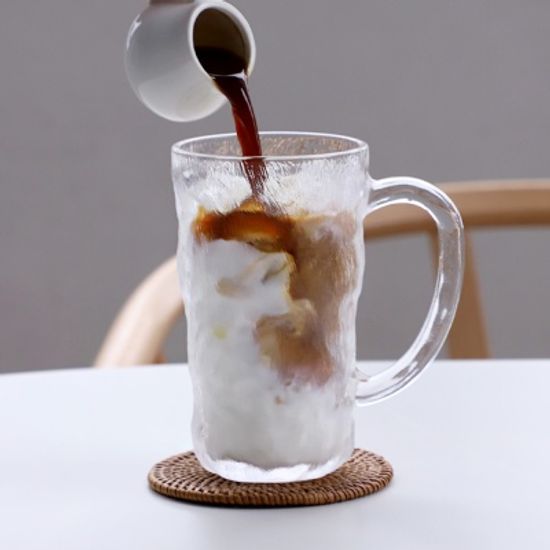 스펜 손잡이 유리컵, 머그컵 2size