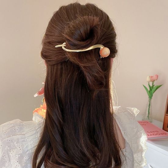 캔디 컬러 빅볼 8자 꼬임 클립 올림머리 헤어 집게핀