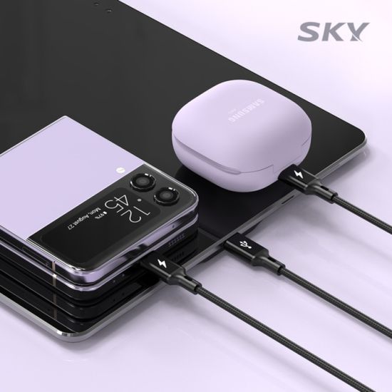 스카이 3in1 27W USB-A to C타입 고속충전 케이블