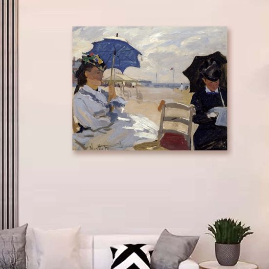 모네 - 트루빌의 해변, 캔버스액자