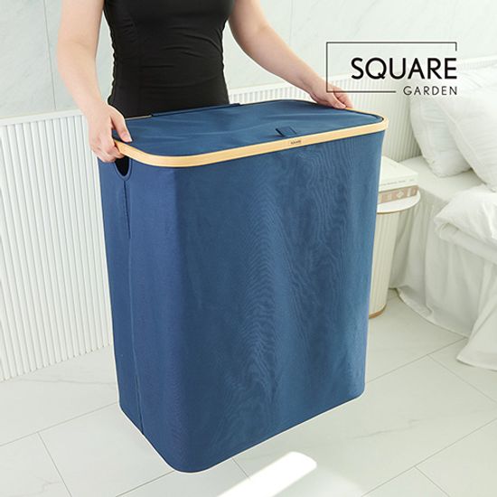 스퀘어가든 퓨어 네이비 140L 대용량  빨래바구니