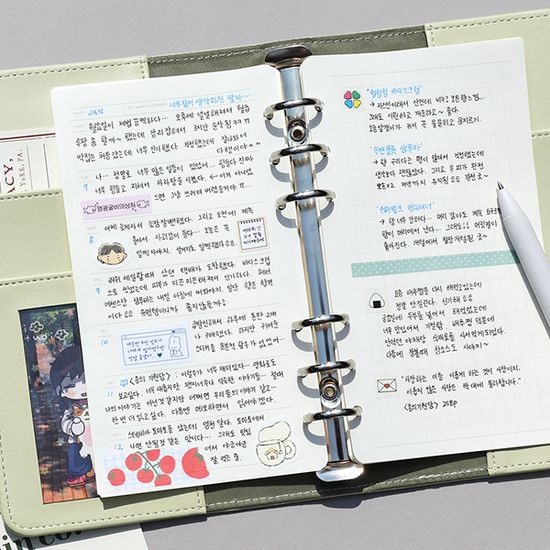 [A6] 새틴 레이어북 리필 속지 - M80 (6종)