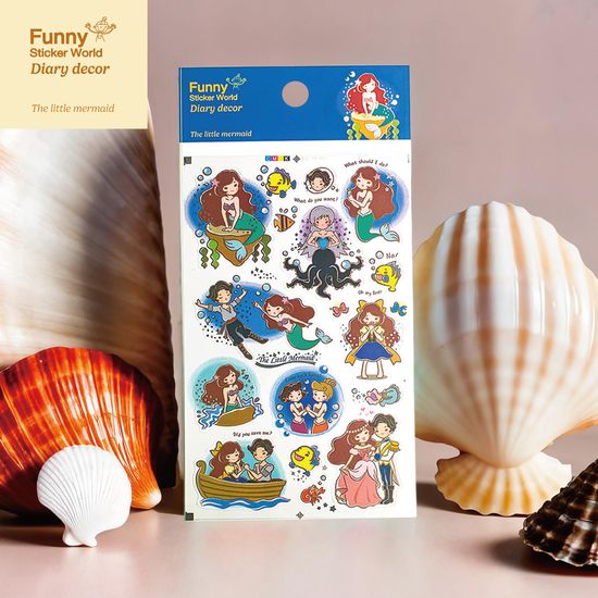 퍼니스티커 AT-508 인어공주 PVC 다이어리데코 스티커