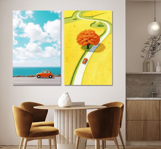 산 바다 풍경 그림 인테리어 포스터 거실 카페 액자