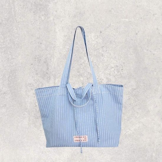 Dual-Handle Stripe Bag