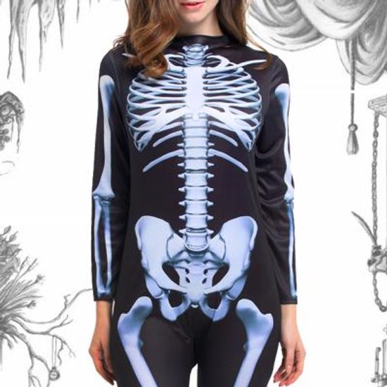 [W-0215] 스컬 우먼 의상 (할로윈여성)