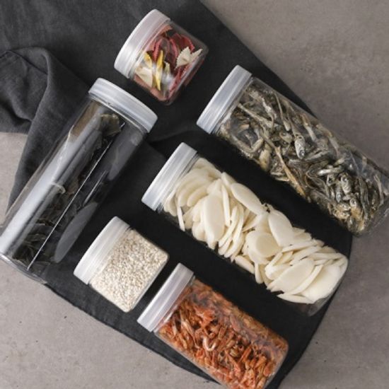 냉장고 원형 보관용기(중) 4개+스티커