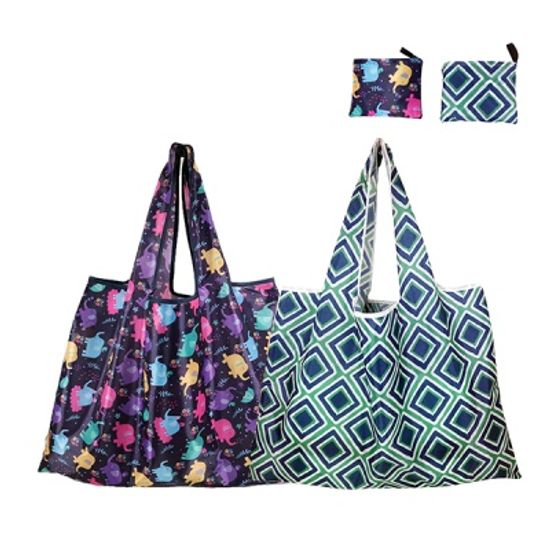 [2개입] 접이식 휴대용 빅사이즈 시장 장바구니