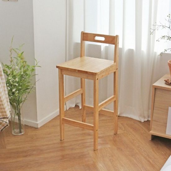 에코상사 원목 사각 등받이 바스툴 홈바의자