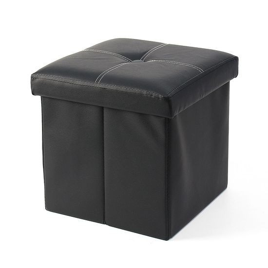 스툴스 인조가죽 수납의자(30cm) (블랙) 보조의자