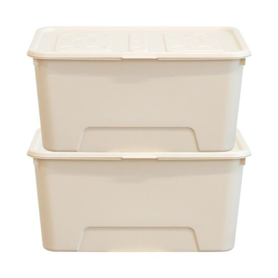 탑백 대형 리빙박스 52L 2P 대용량 옷 정리함(네임텍)