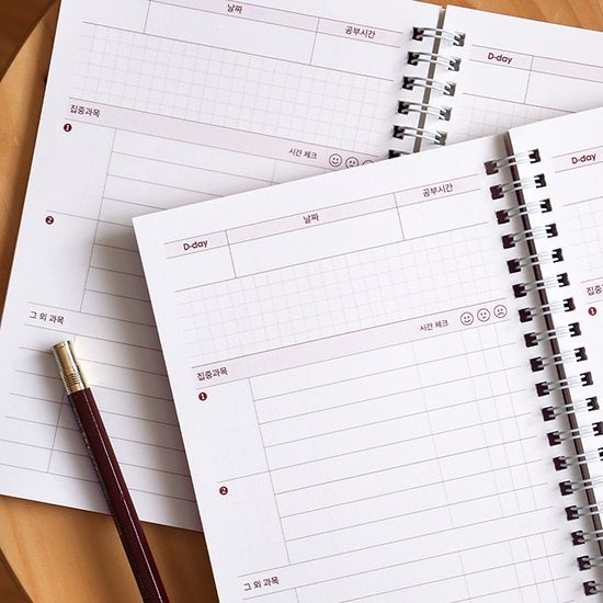 혼자공부 집중과목 스터디 플래너 (3개월, 목표 과목)