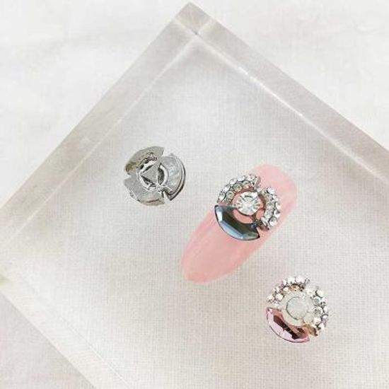 Woman bonita nailparts 큐빅메탈 써클아트1개 2color