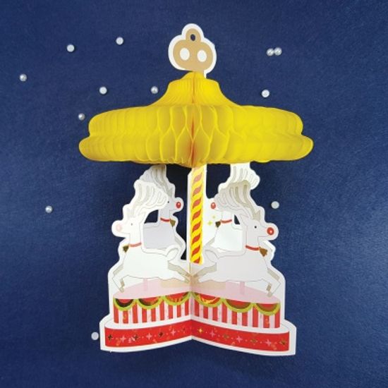 유리컴 허니콤 회전목마-오너먼트  (크리스마스 입체카드)