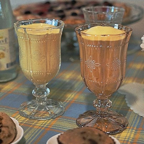 플라워 고블렛잔 브라운 2set 인스타감성 영롱보스 