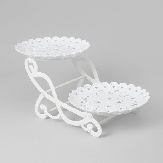 스위트가든 2단 디저트 트레이 케이크 접시 하트