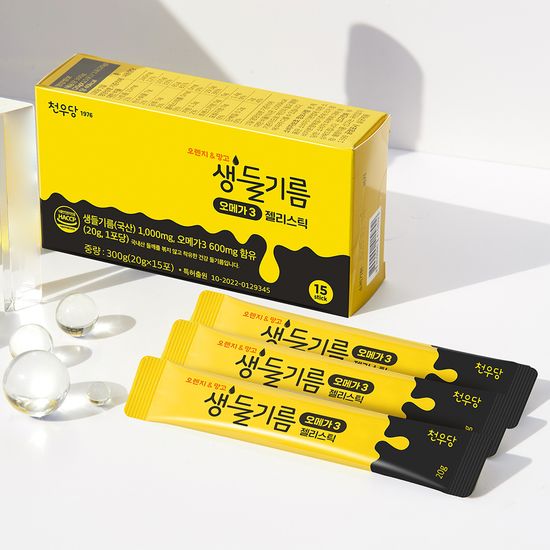 [천우당] 생들기름 오메가3 젤리스틱 선물세트(20gx30