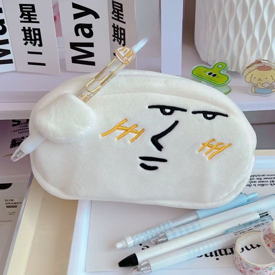 조각 얼굴 미남 연필 펜슬 펜 연필 필통 꽂이 케이스