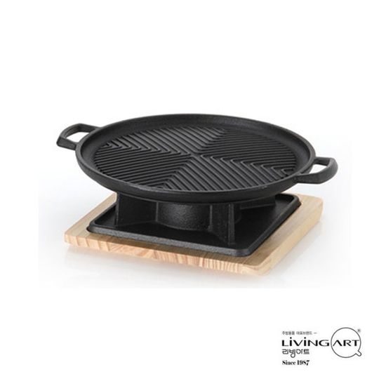 리빙아트 불판 무쇠 그릴팬 25cm(WFIH7O8)