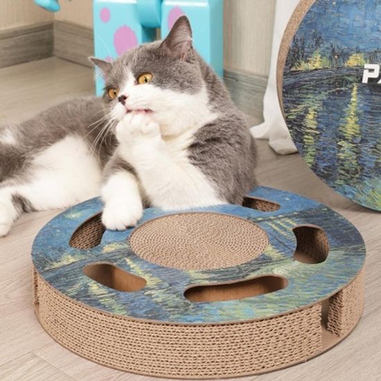 고양이 공놀이 장난감 골판지 스크래쳐 스트레스해소